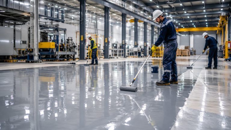 Cara Kerja Jasa Epoxy Lantai Pabrik dari Persiapan hingga Finishing